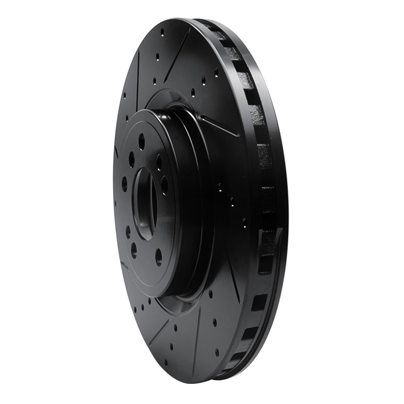 Mercedes-Benz ML350 Brake Rotor (1) - Front Left - R1 Concepts - Drilled & Slotted - Black - `12-`18